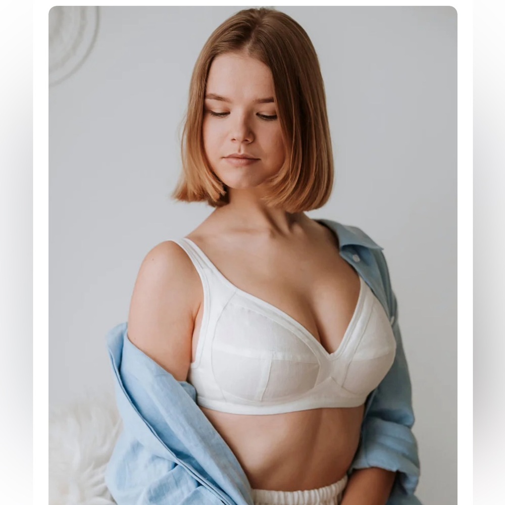 "Lacy Linen" Natural Linen Elegant Bra